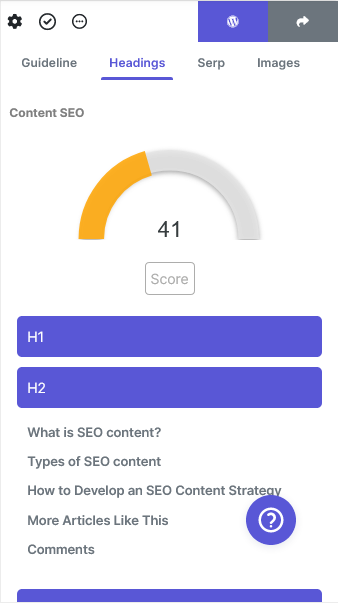 Competitor Headings